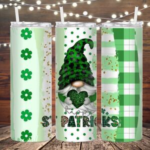 St. Patrick's Day Gnome Metal Skinny Tumbler
